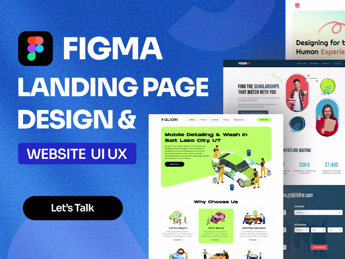 Cover image for I will do Professional landing page design with Figma ,XD,Sketch
