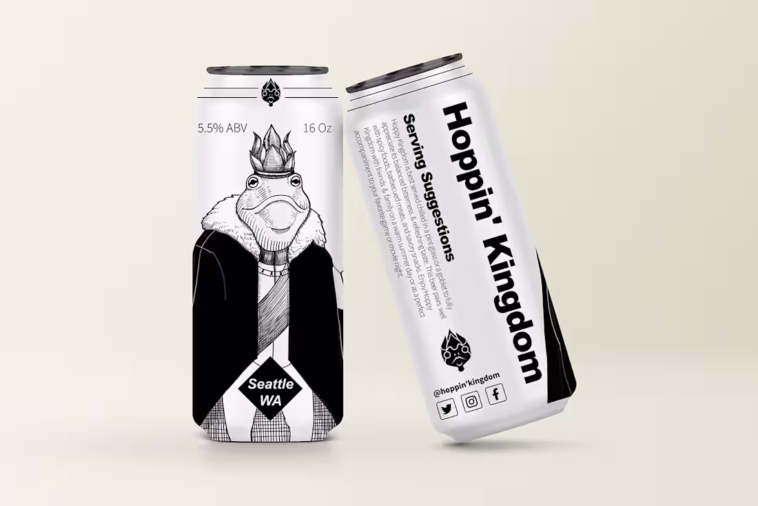 Cover image for Hoppin'g Kingdoms Beer Label Design | Behance
