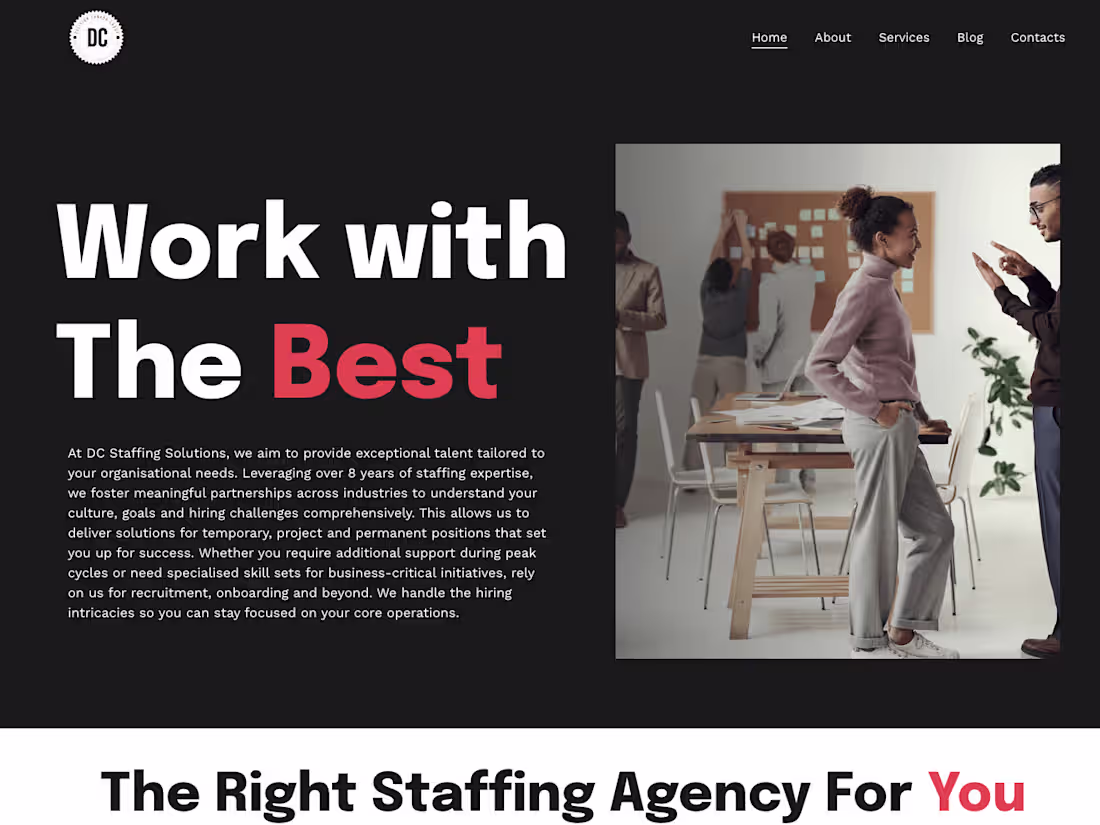 Cover image for Framer website for a Staffing Agency