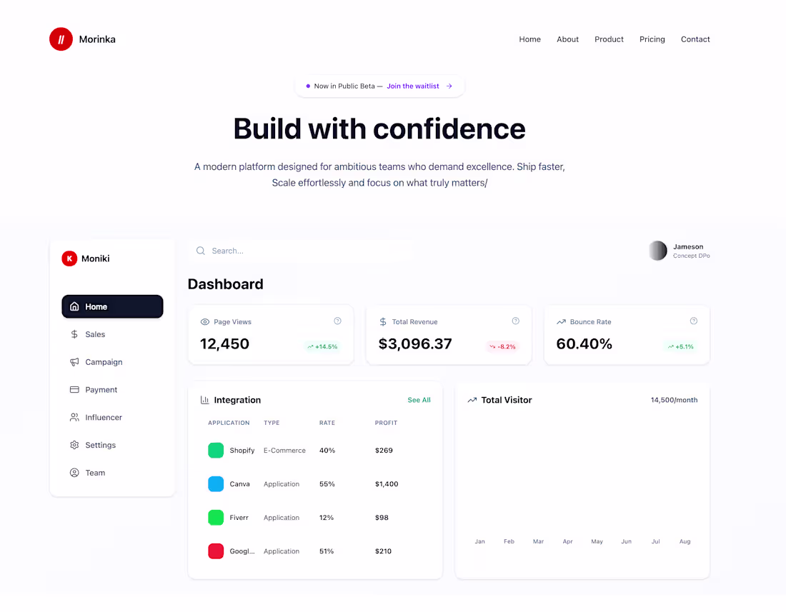 Cover image for my project Saas site for the magicpath challenge is live, ju...