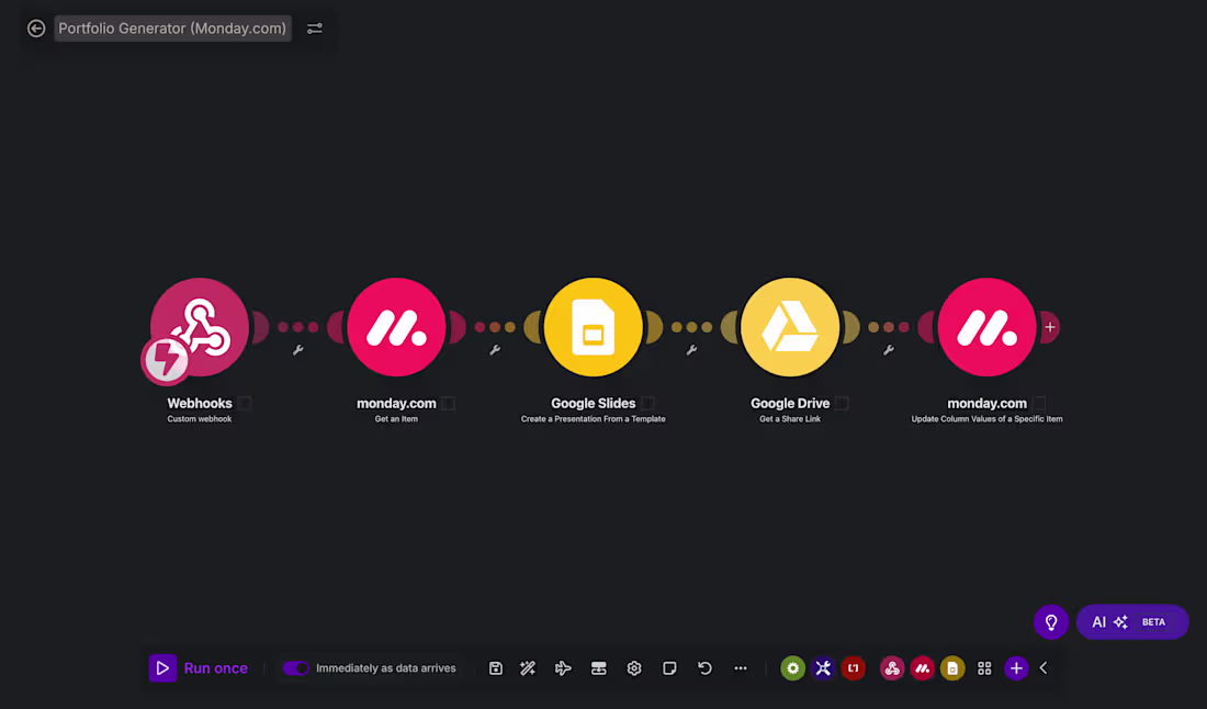 Cover image for Automated Portfolio Generator with Monday.com & Google Slides