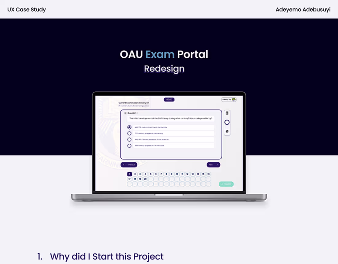 Cover image for Redesign of Exam Portal | Behance