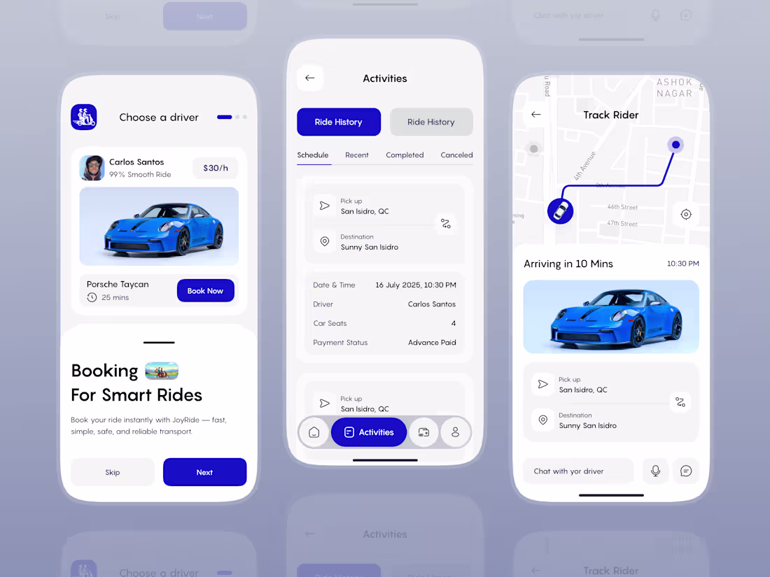 Cover image for Ride Sharing App & JoyRide App Redesign