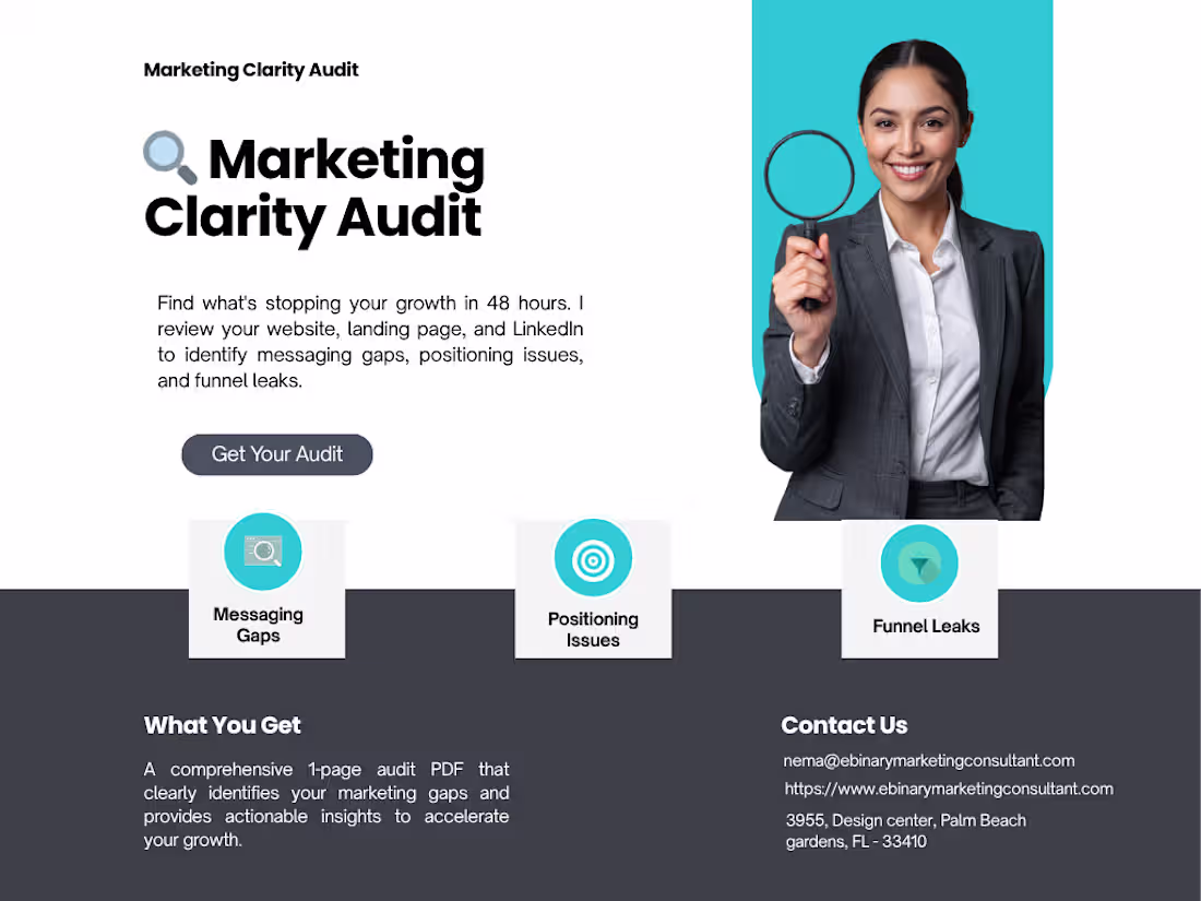 Cover image for Marketing Clarity Audit for B2B Startups and Businesses