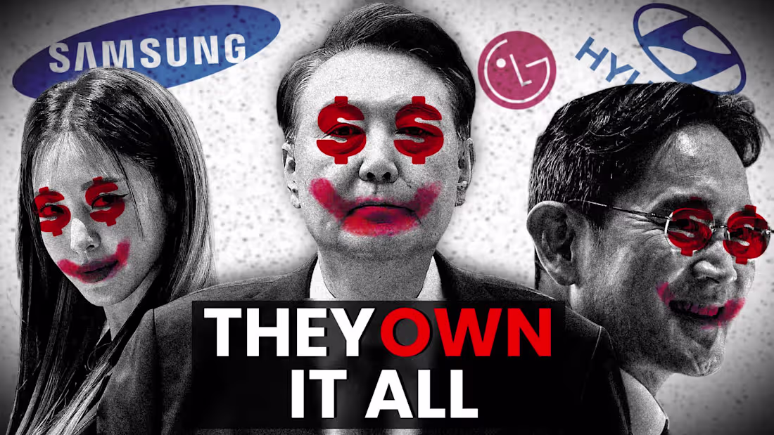 Cover image for Chaebol Exposé Thumbnail | “THEY OWN IT ALL” Joker-Mask Concept