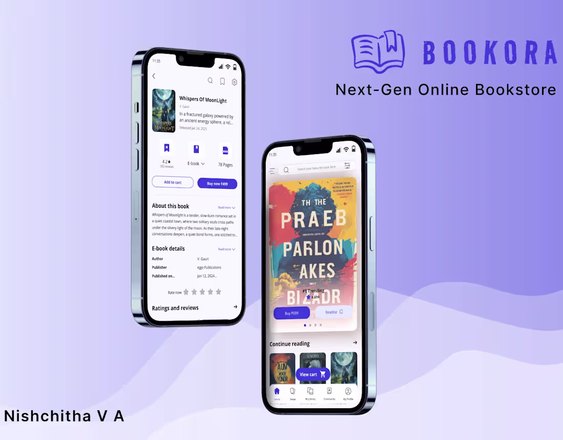Cover image for Next Gen Online Bookstore App in Figma | Bookora