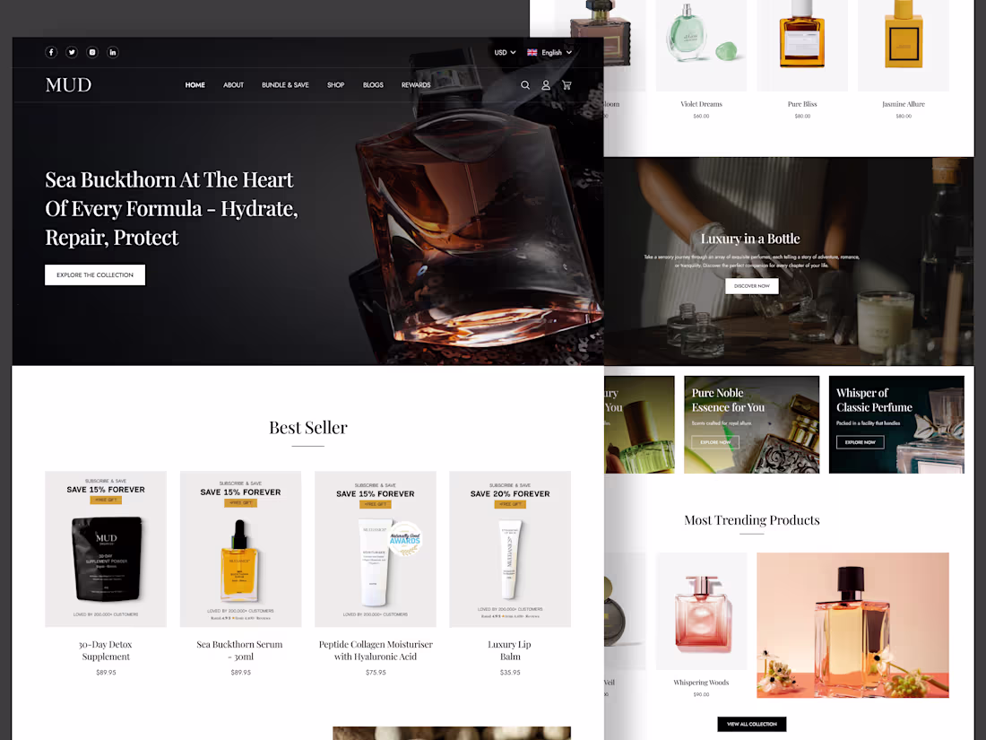 Cover image for MUD Cosmetics  Clean Modern Web