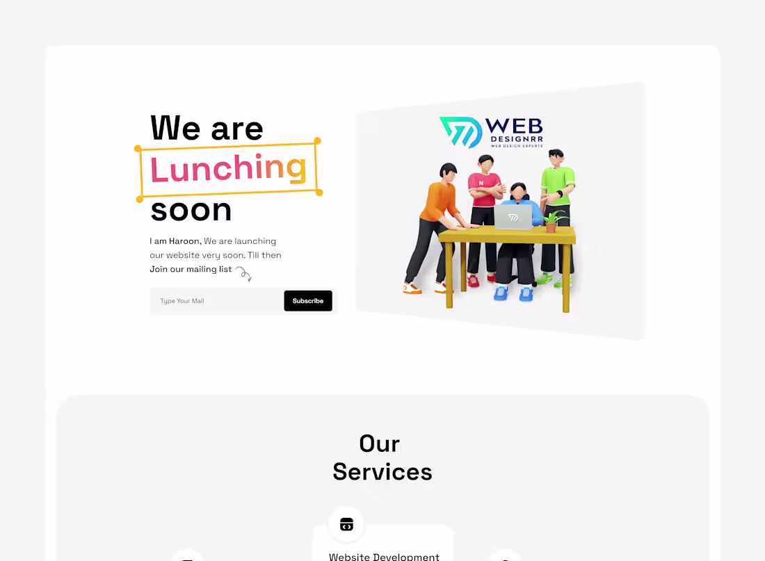 Cover image for Web Designrr | Pre Launch Landing Page