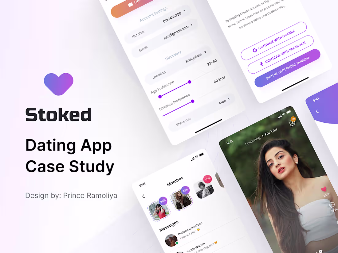 Cover image for Dating App UI UX Case Study :: Behance