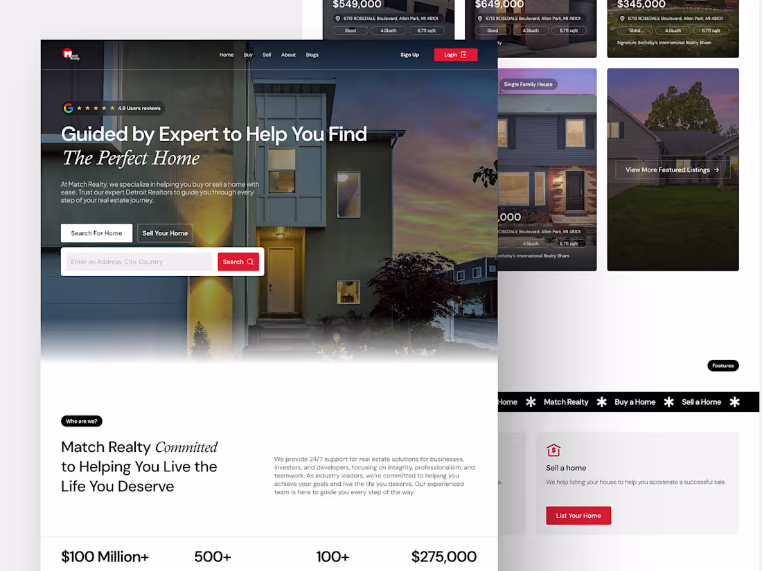 Cover image for Match Realty Website Redesign for Enhanced UX