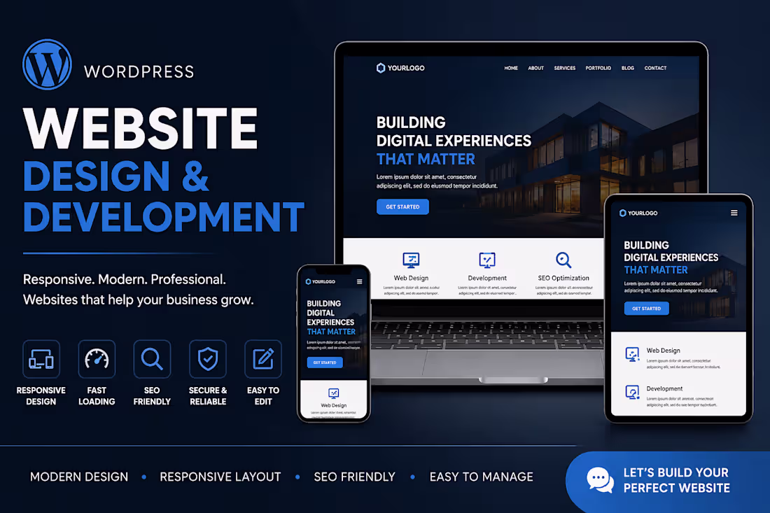 Cover image for WordPress Website Design & Development (Responsive & Modern)