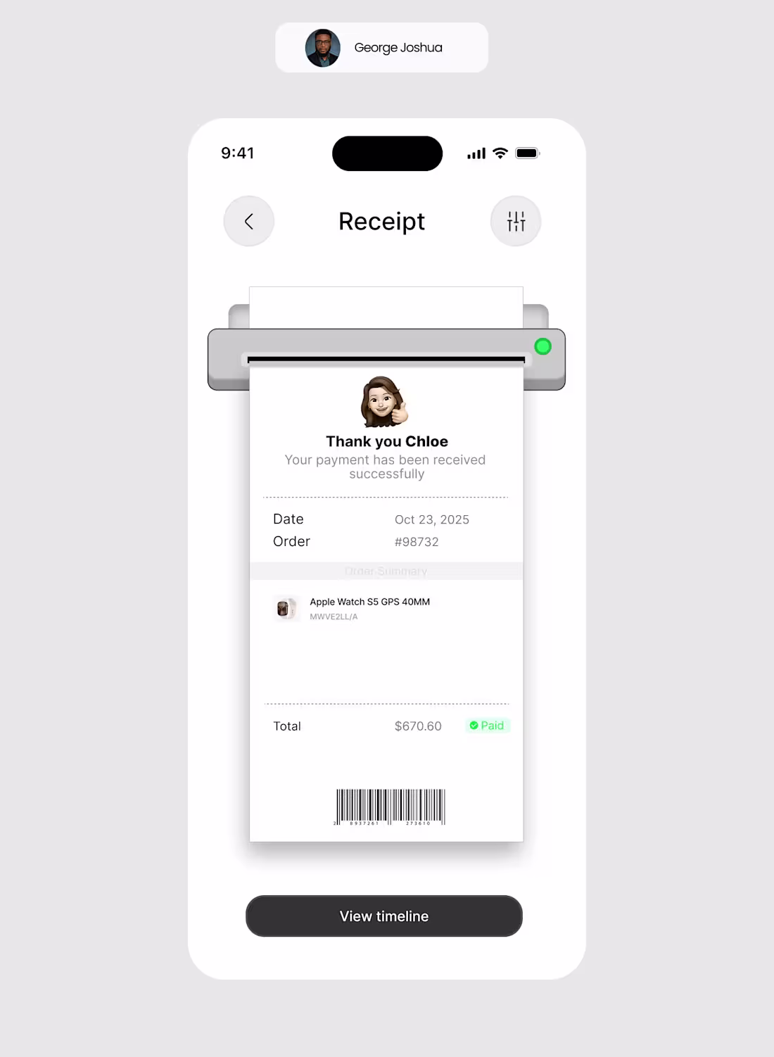 Cover image for When my client saw this receipt screen, he said “wow.” A cli...