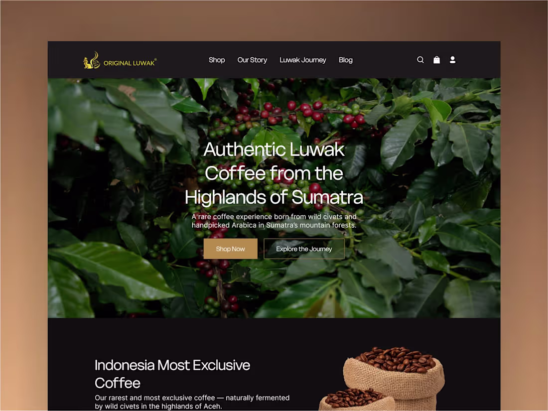 Cover image for UI/UX : Website Redesign for a Luxury Coffee Brand