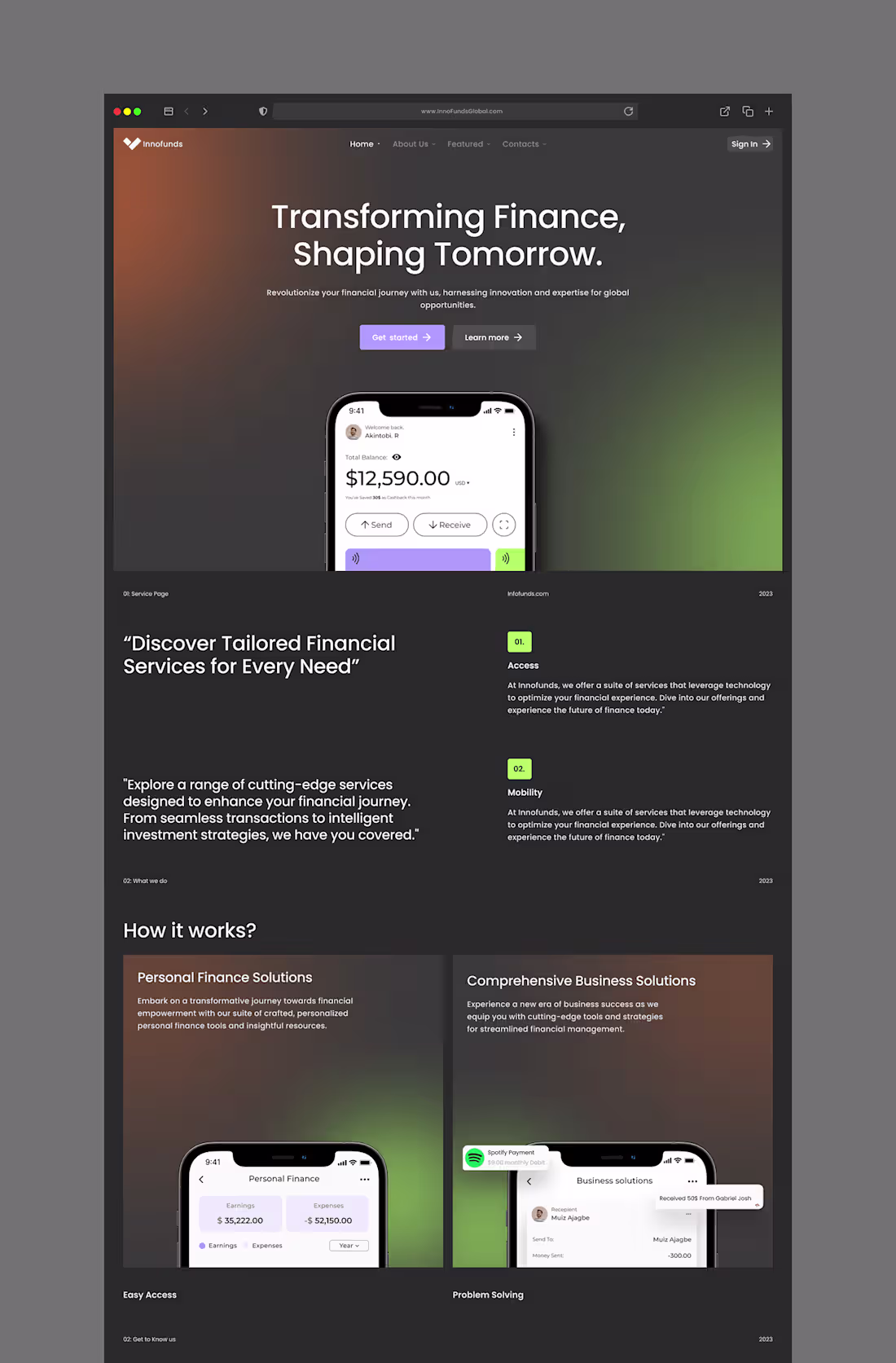 Cover image for INNOFUNDS[Fintech Website] :: Behance