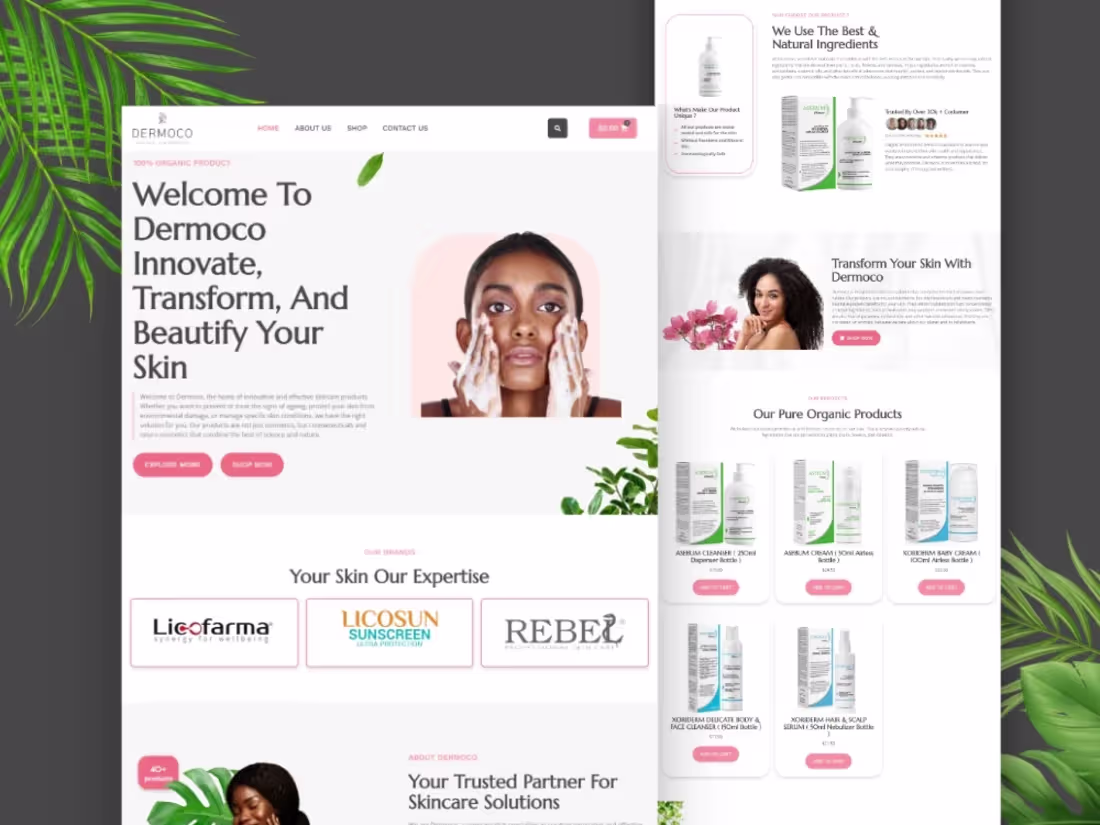 Cover image for E-commerce Store

Showcasing Dermoco: Designed and