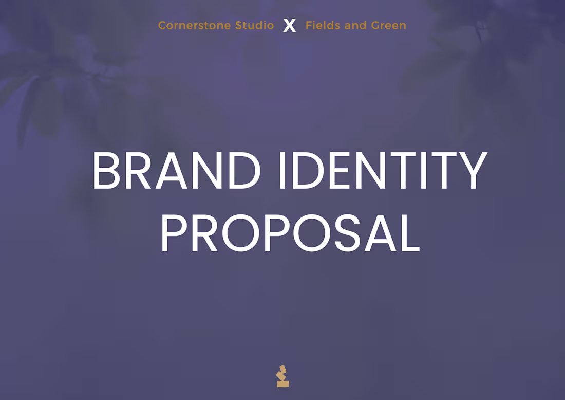 Cover image for Brand Identity Proposal/Template for Fields and Green