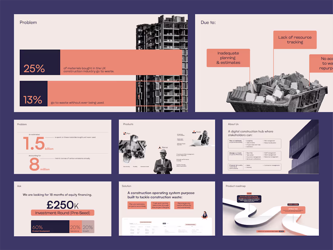 Cover image for Construction Tech Pitch Deck Design
