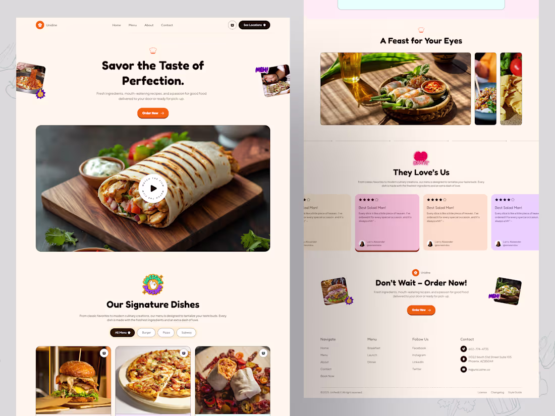 Cover image for Unidine: Stylish Webflow Template for Restaurants & Cafes