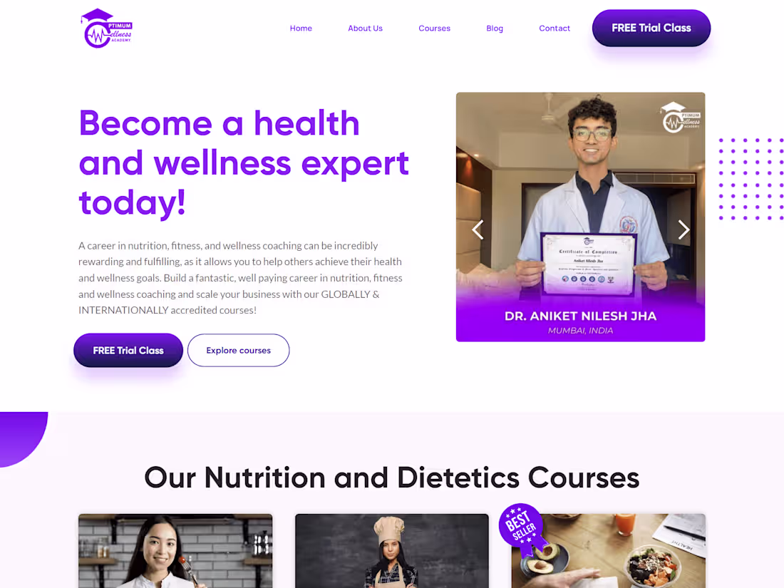 Cover image for Optimum Wellness Academy