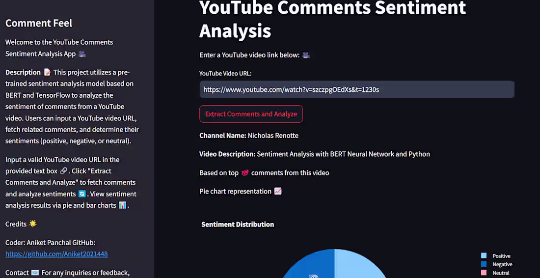 Cover image for Comment Feel - YouTube Comments Sentiment Analyzer Tool