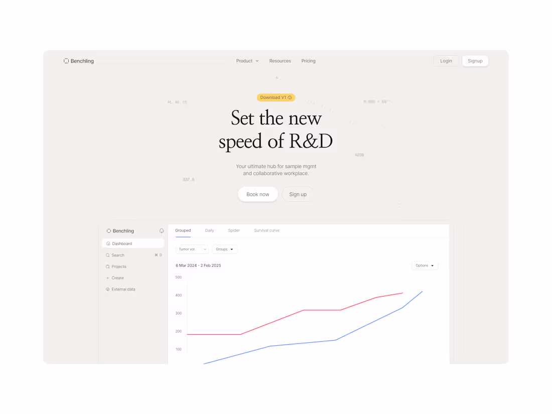 Cover image for Benchling landing page design concept