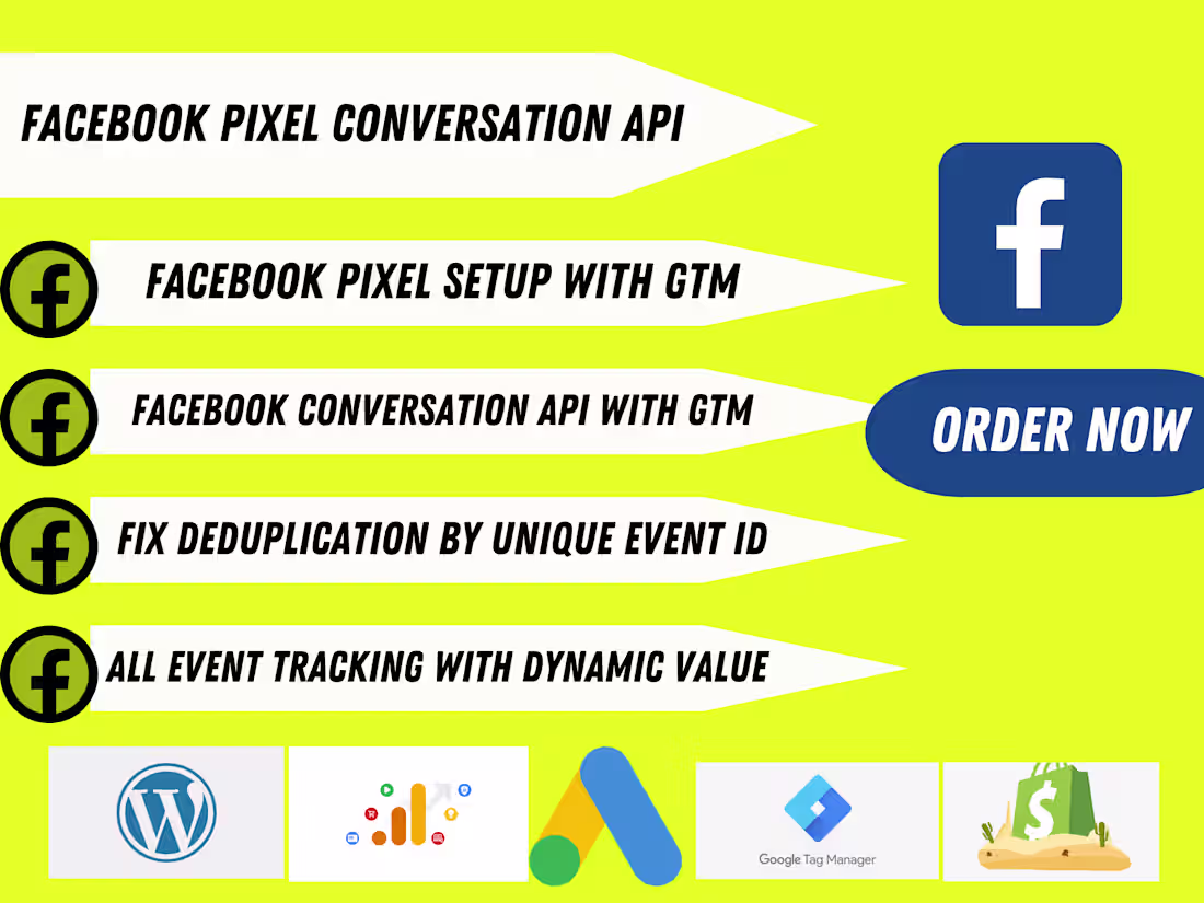 Cover image for I will implement facebook pixel API for GTM serverside tracking