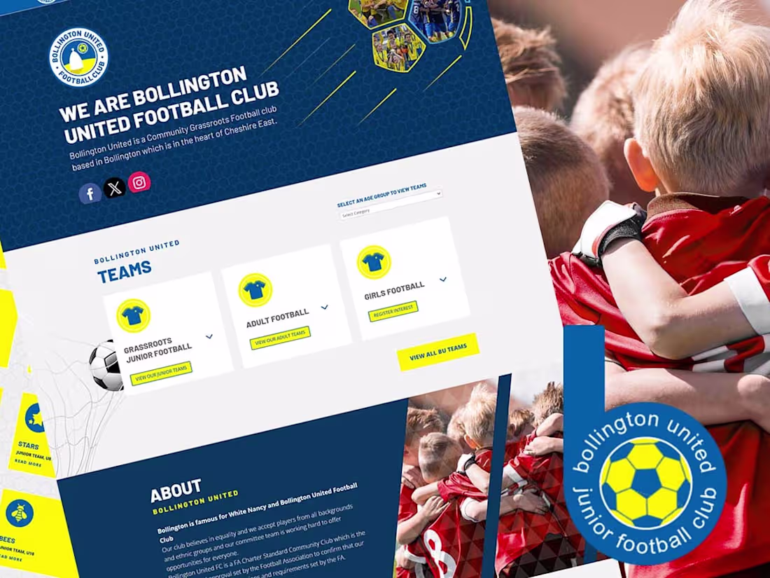 Cover image for Bollington United Football Club Online Booking and e-Commerce