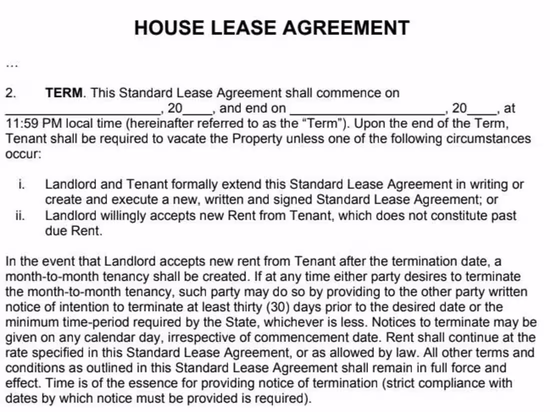Cover image for House Lease Agreement