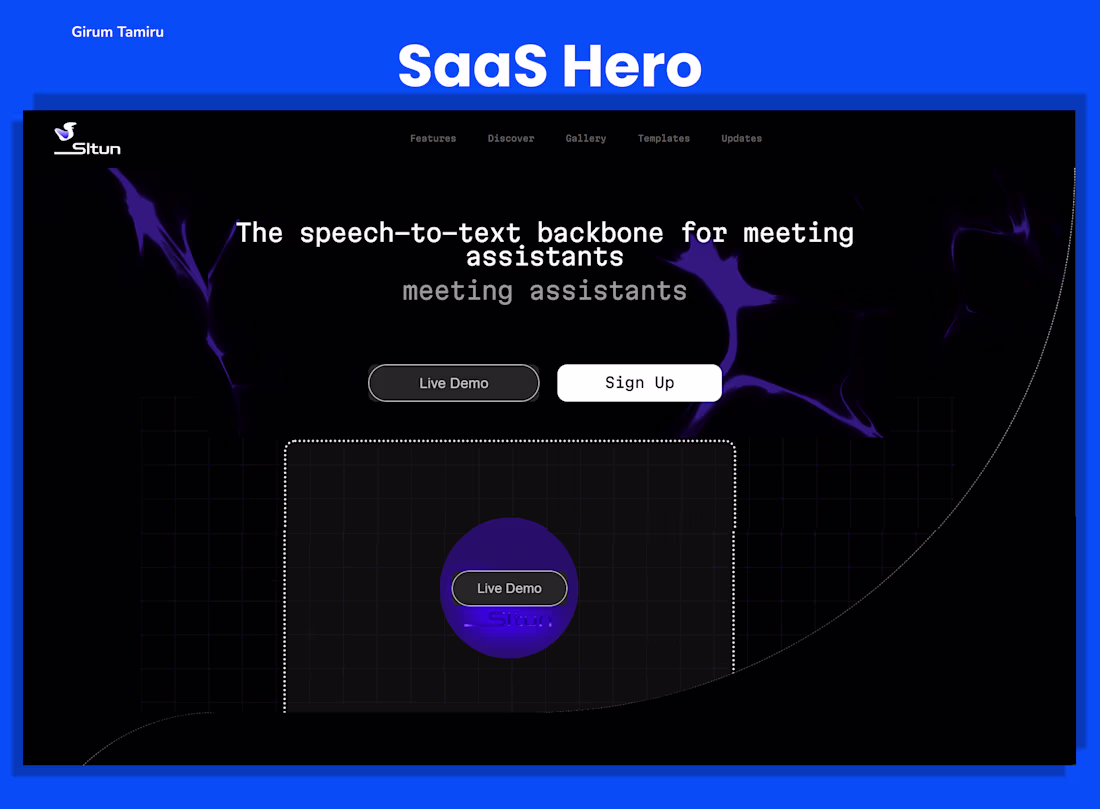 Cover image for SaaS hero section design for