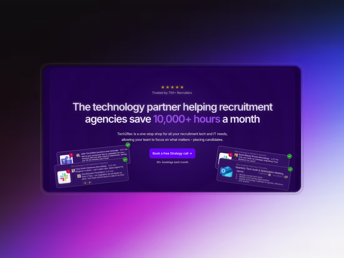 Cover image for Tech2Rec | Recruitment IT Services, Automation & Tech Management