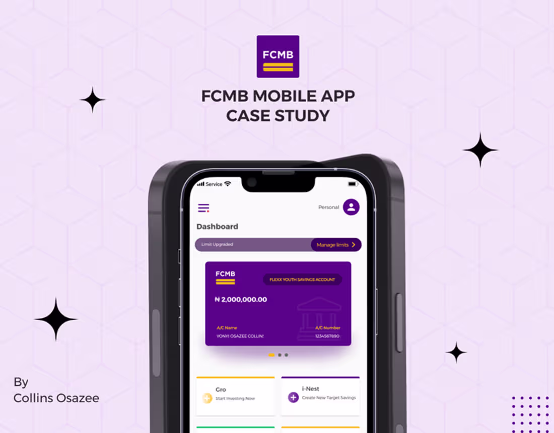 Cover image for FCMB MOBILE APP CASE STUDY on Behance