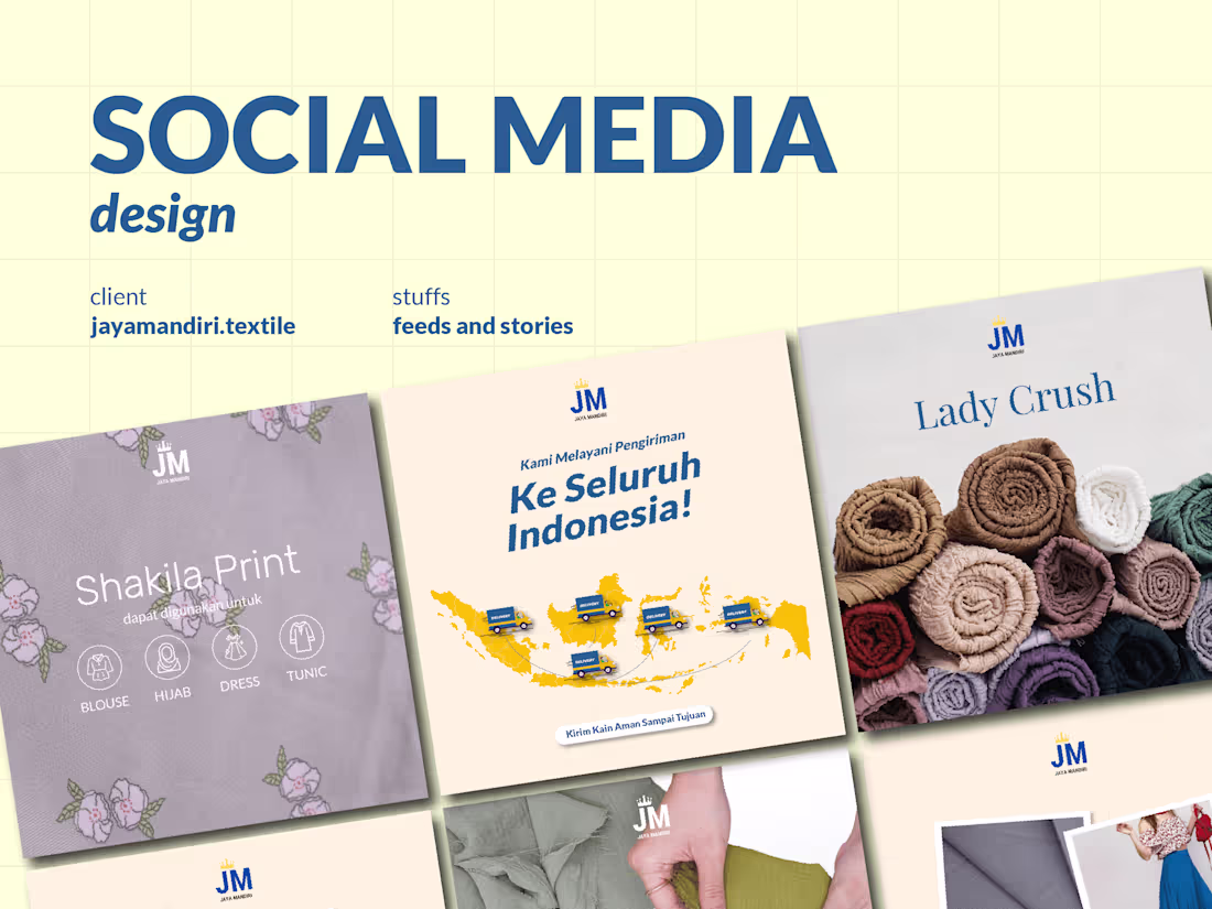 Cover image for JAYA MANDIRI TEXTILES - Social Media Management Design