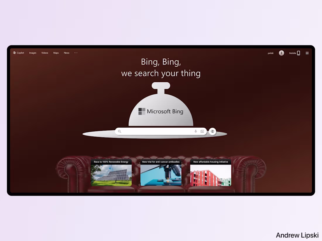 Cover image for Humorous Microsoft Bing Search Redesign