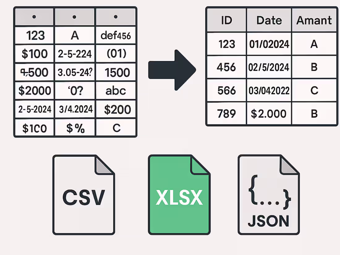 Cover image for One-Time Data Cleanup & Standardization (CSV, Excel, JSON)