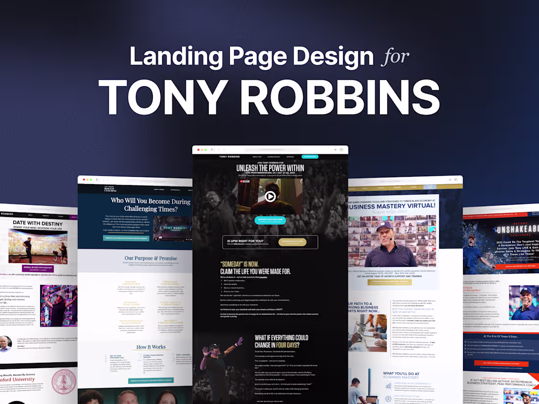 Cover image for Funnel Redesigns & Optimisation for Tony Robbins