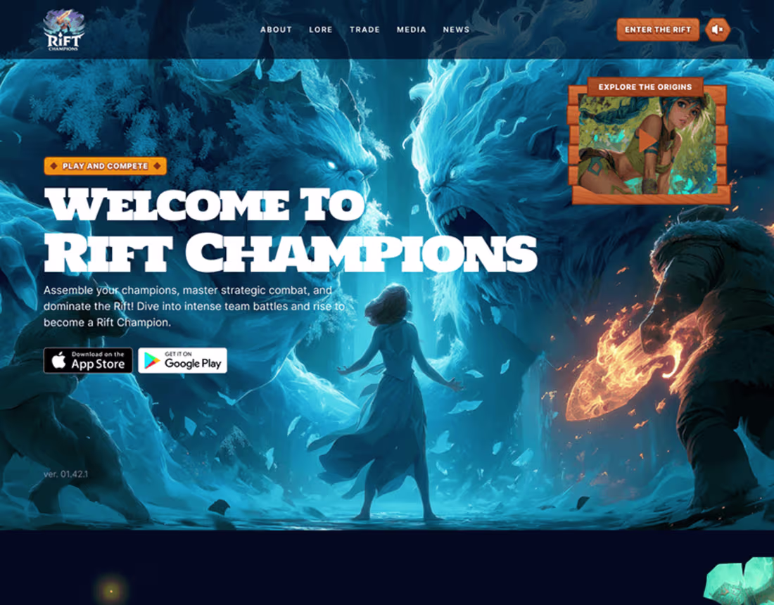 Cover image for Mobile Fantasy MOBA Game Landing Page UI/UX reDesign