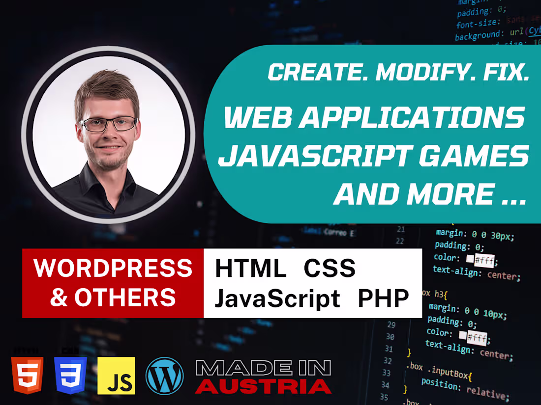 Cover image for Web Application & Game Development with HTML CSS JavaScript PHP