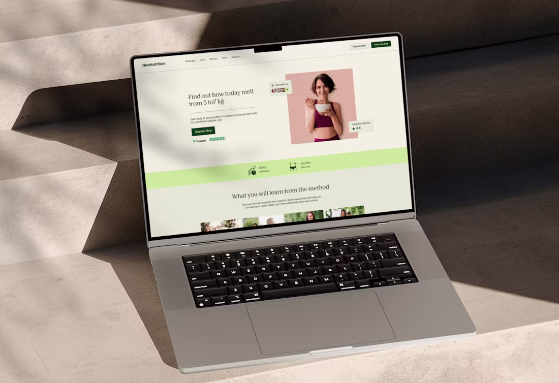 Cover image for Nutrition course Landing page design