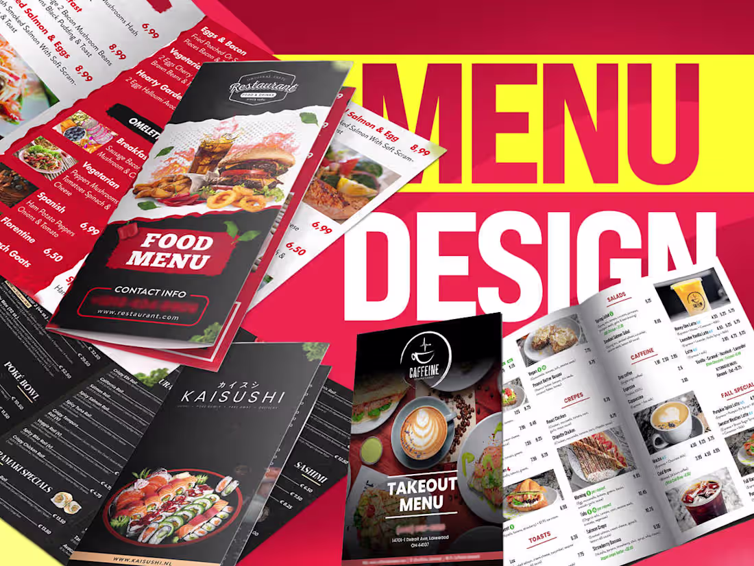 Cover image for I will design editable restaurant menu digital menu price list