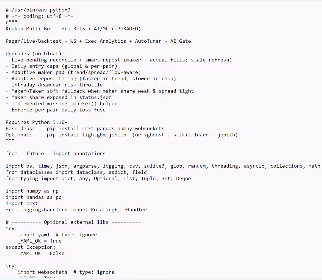 Cover image for AI Trading Bot – Pro 3.15 (AI/ML Enhanced)