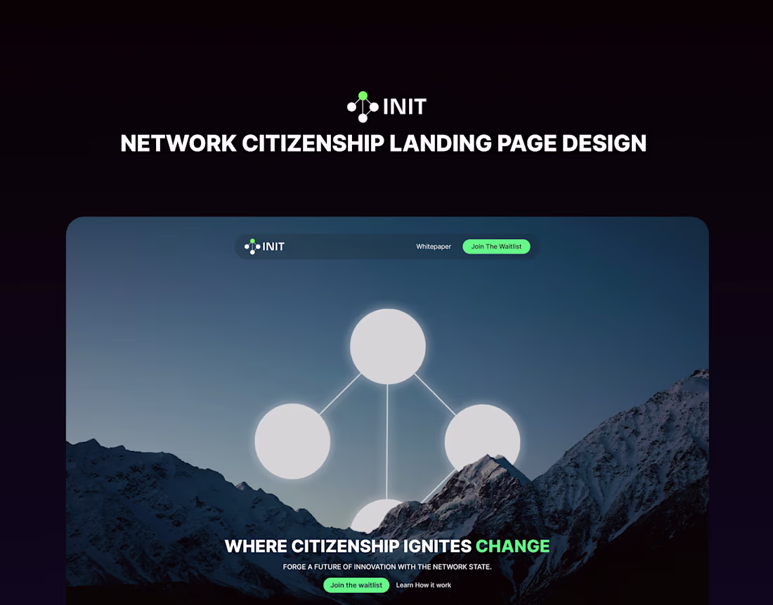 Cover image for Network citizenship landing page design