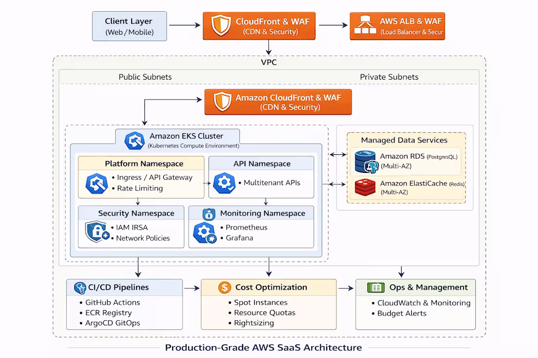 Cover image for Multi-Tenant SaaS Platform on AWS EKS