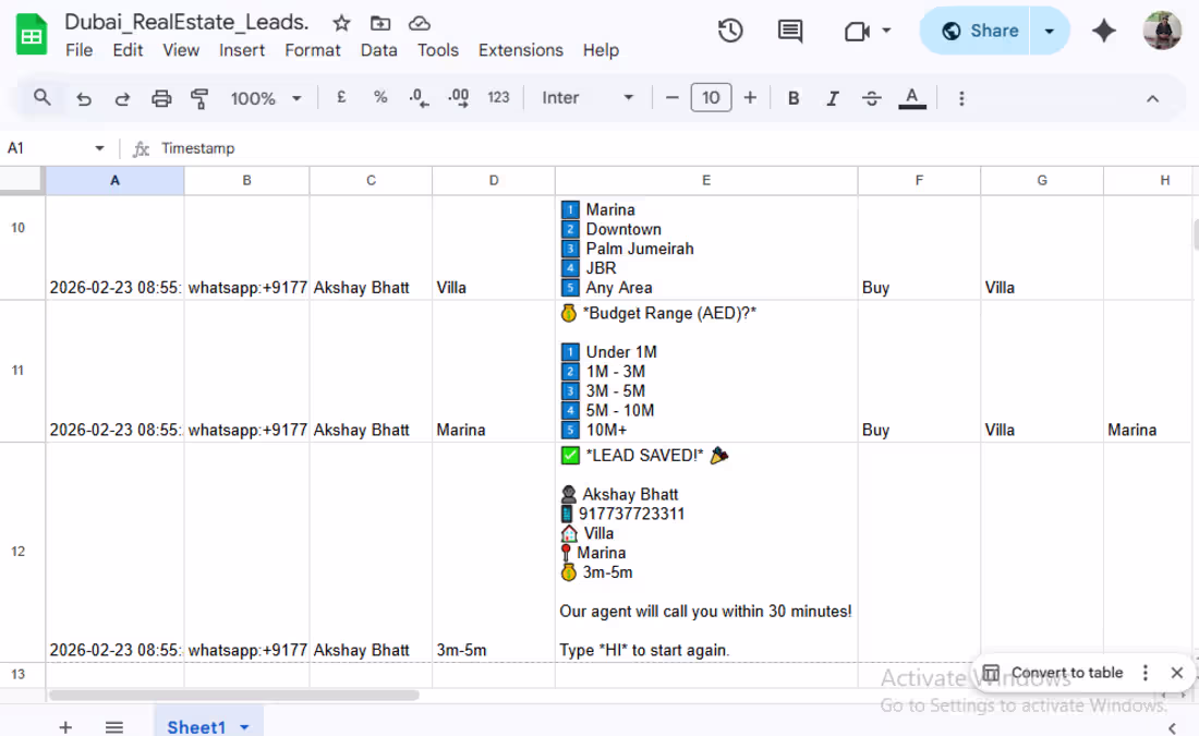 Cover image for Real WhatsApp flow—no simulation:
Hi →