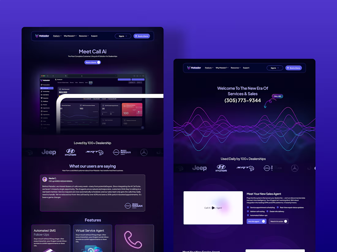 Cover image for Matador AI Web Interface Design