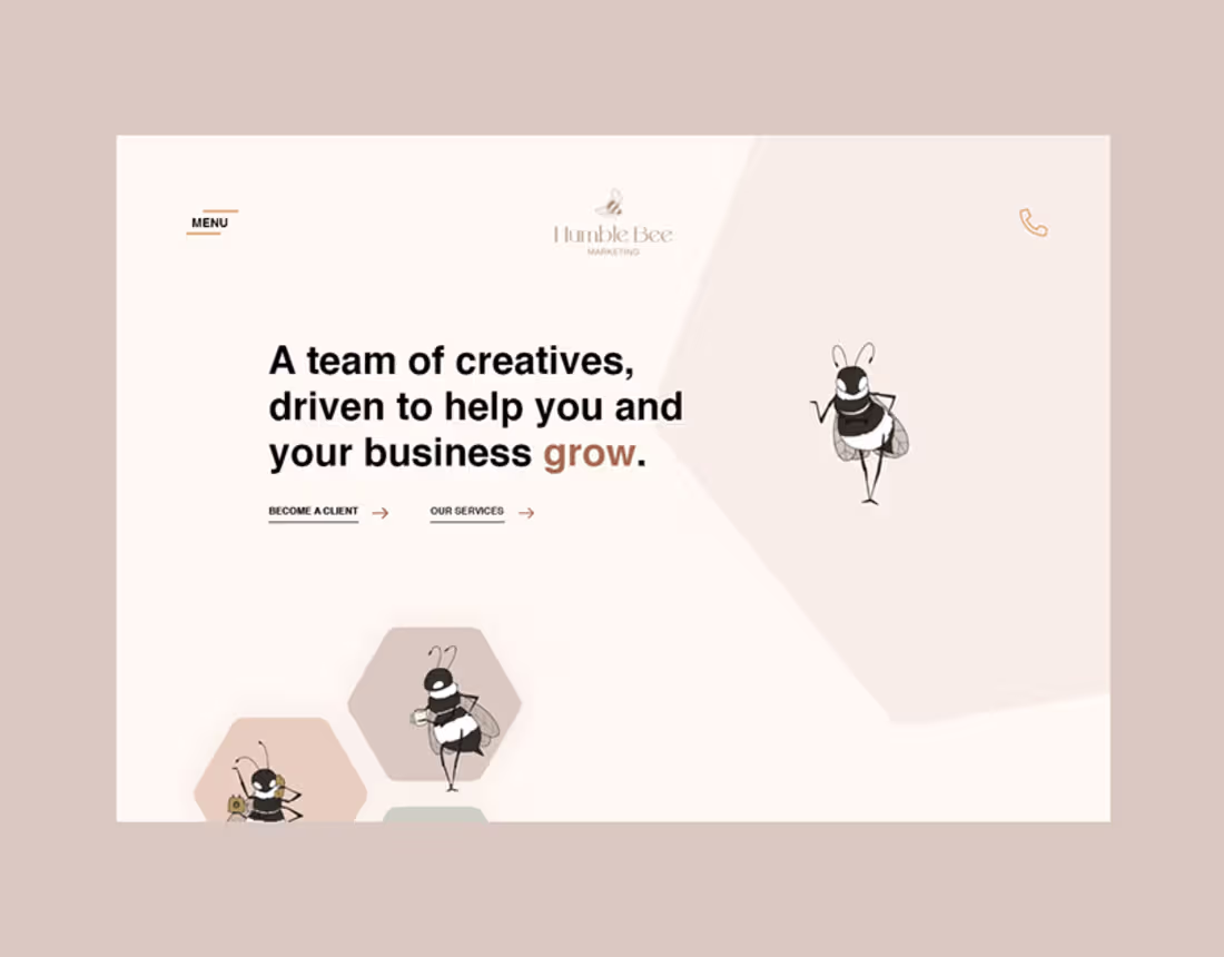 Cover image for Humble Bee Marketing - Web Design & Development :: Behance