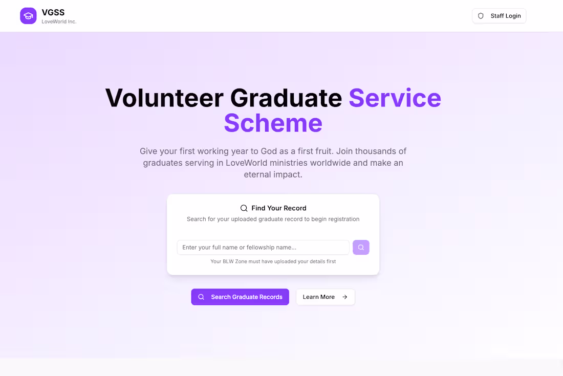 Cover image for VGSS Digital Platform Development