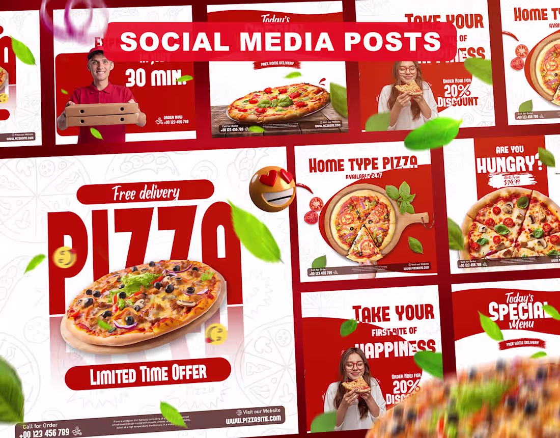 Cover image for Pizza Social Media Posts Design :Behance