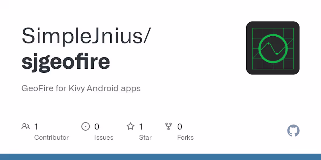 Cover image for GitHub - SimpleJnius/sjgeofire: GeoFire for Kivy Android apps