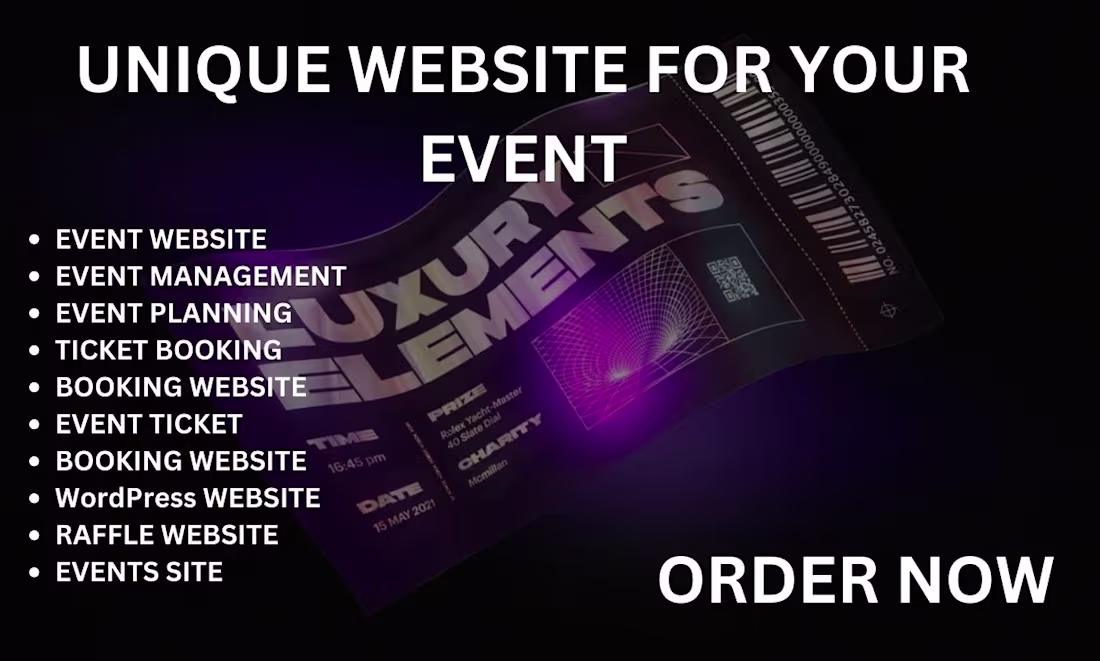 Cover image for EVENT MANAGEMENT, BOOKING EVENT TICKETS BOOKING WordPress RAFFLE