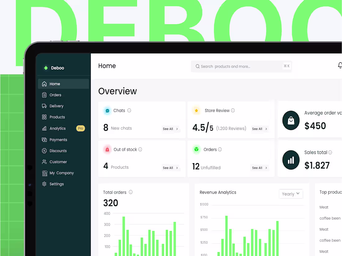 Cover image for Deboo -eCommerce vendor Dashboard